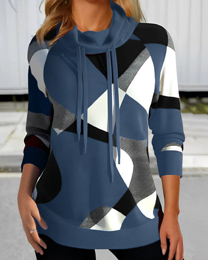 GeoVibe™ Abstract Cowl Neck Hoodie