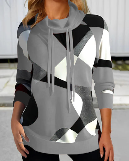 GeoVibe™ Abstract Cowl Neck Hoodie