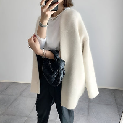 LunaSoft™ Minimalist Wool Cardigan