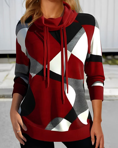 GeoVibe™ Abstract Cowl Neck Hoodie